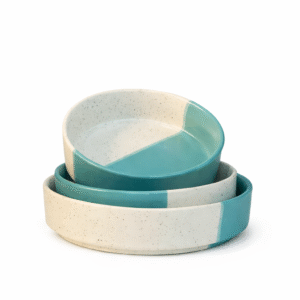 Jhaji Ceramics Ceramic Pasta Bowl Set of 3 Pieces Stackable Sizes (5.5 inch, 6.5 inch, 7.5 inch), Dual Tone | Matte Finish | Stoneware Ceramic Serving Bowls | Pasta Serving Plate