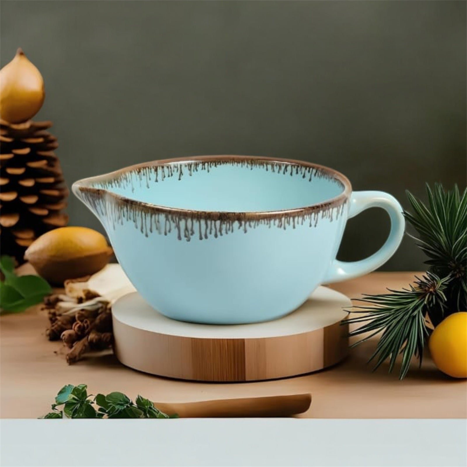 Jhaji Ceramics Ceramic Soup Bowl, Soup Mug Soup Cup Soup Studio Finish |Soup Cup Ceramic Microwave Safe (Capacity 500 ML) Studio Pottery
