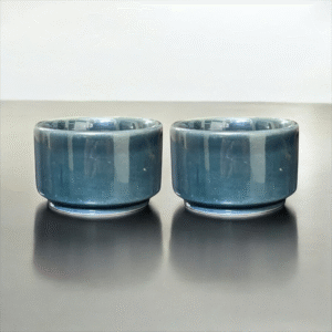 Jhaji Ceramics Ceramic 40 ML Dip Bowl for Serving Chutney Pickle,Small Sauce Bowl for Kitchen Dining Table, Restaurant, Hotel (White & Orange, Set of 2)